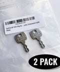 Two Southco M1-545-4 keys for push and compression locks, metal, in a plastic bag