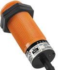 Front view of SZC M30 Capacitive Proximity Sensor Switch 20AC 20 To 250 VAC 400mA Normally Closed 2 Wire, orange housing.