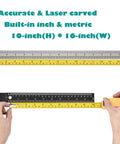 All Metal Adjustable Cabinet Hardware Jig With 5mm And 4mm Drilling Templates showcasing 10x16 inch measurement scales