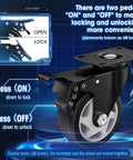 4-inch ASHGOOB caster wheels, set of 4 with AB brake, heavy-duty locking swivel top-plate casters