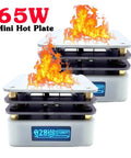 65W Mini Hot Plate SMD Preheater Soldering Desoldering Rework Station with digital display and heating flames effect.