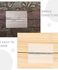 10 Pack Self Adhesive Acrylic Hinges 45x34mm flush mounted on wood surface