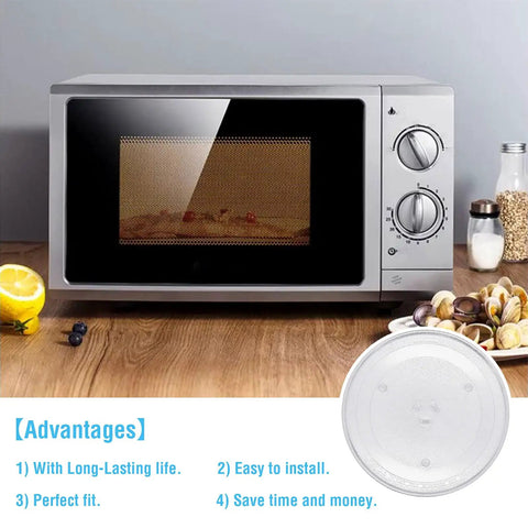11.25 Inch Microwave Glass Turntable Plate Replacement For GE And Samsung Ovens, Glass Tray Replaces ME16K3000AS ME17R7021ES