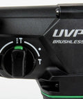 Close-up of Cordless 36V MultiVolt Rotary Hammer Tool Only SDS Plus 1-1/8 Inch showing mode selector switch and UVP brushless marking.