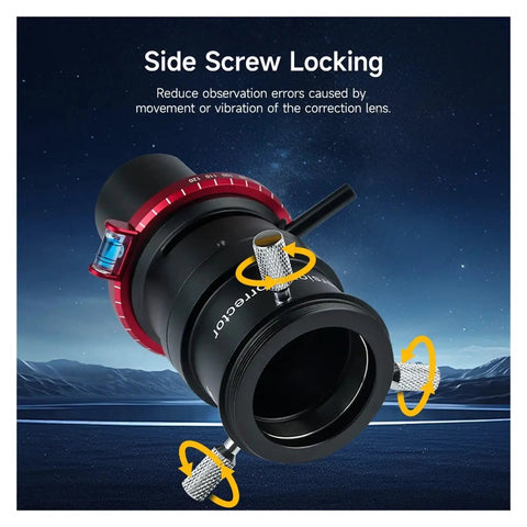 Atmospheric Dispersion Corrector For 1.25 Inch Telescopes with side screw locking for stability and precise alignment in space view.