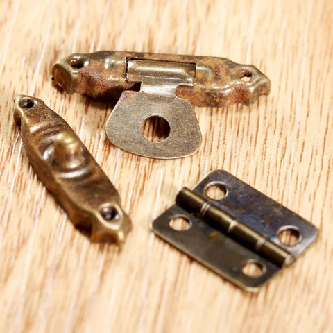 Slide Bolt Door Lock Hasp Kit for Doors Gates Cabinets and Furniture Includes 5 Box Latch Hasps and 10 Cabinet Fittings with Screws