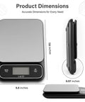 Chef Grade Precision Digital Food Scale With 0.01 Oz And 1 G Readout Waterproof Kitchen Scale dimensions illustration