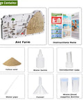 Large Viewing Ant Farm For Live Ants And Sand Habitat, Double Sided Ant Colony Observation Kit components and instructions.