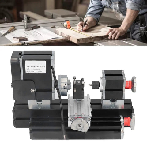 Baxnore Mini Lathe Kit, High Speed 12000RPM metal rotating lathe with drill chuck for precise woodworking projects and DIY repairs.