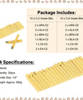 Front view of 20-piece yellow carbide-tipped lathe cutting tool set with 1/4" shank