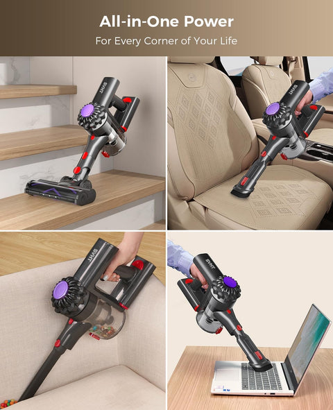 Cordless Vacuum Cleaner With 450W Motor And 40KPa Suction, Beast Power for home cleaning on stairs, car seats, couches, laptop