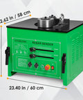 Built Tough Electric Rebar Bender With Hydraulic Foot Pedal, green machine, 22.62in x 23.40in, for bending steel bars.