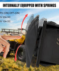 5 Pin On Off On Remote Start Rocker Switch for Onan Cummins Generator close-up with lighted indicator and wire line