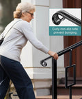 Real Steel Wrought Iron Handrail For Outdoor Steps Heavy Galvanized Vertical Railing Powder Coated Stair Guard showing curly non-slip grip for safety.
