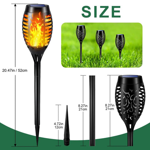 8 Pack 12 LED Solar Torch Lights With Flickering Flame For Garden Pathway Lawn Yard Patio Waterproof Outdoor Decor Lamp