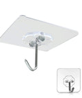 Tough As Nails Adhesive Wall Hooks Heavy Duty Sticky Hangers For Kitchen Living Room Bedroom And Dorm Skip The Drill Stainless Steel ceiling hook with transparent base