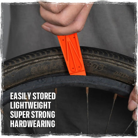 Heavy Duty Bike Tire Levers Two Pack With Steel Core And Anti Slip Grip for quick roadside repairs on a bike tire