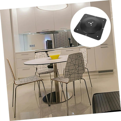 Premium Heavy Duty Adjustable Table Leg Hardware Kit With Beefy Cast Iron Flat Mount Plates shown in modern kitchen setup.