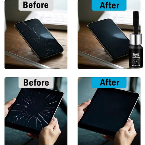 5ml Glass Repair Liquid Quick Fix Universal Fluid For Phone Screens Windshields Mirrors And Car Glass Scratches Restorer For Home Use Rapid Scratch Repair With Touch Sensitive Performance before and after phone and tablet glass repair