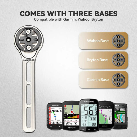 Out Front Bike Computer Mount For Garmin Edge And Most Watches With Three Bases, fitting Garmin, Wahoo, Bryton devices.