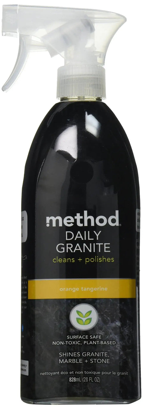 Orange Tangerine Scent Granite Cleaner Spray 28 Oz Non Toxic Plant Based Formula 1 Pack bottle with spray nozzle