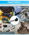 Applications of Two Pack Waterproof 12V Push Button Switch SPST On Off for RV Motorcycle Auto Car Bathroom Fan with 12mm Button