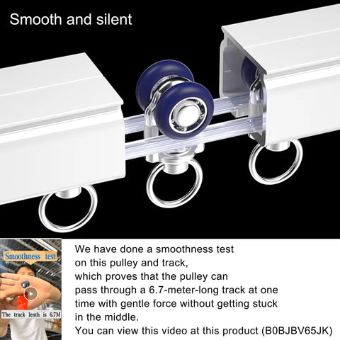 Heavy Duty Ceiling Mounted Curtain Track System For Drapes And Room Dividers Sliding Rail For Living Room White 4.5m Commercial Grade Aluminum Alloy Rust Resistant Smooth Operation And Easy Installation pulley test