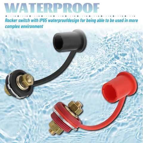 Solid As A Rock Heavy Duty Car Remote Battery Terminals 2 Piece Heavy Gauge Stud Jumper Post Adapters With Covers in waterproof design
