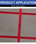 4 Pack T Track Intersection Kit Red For Woodworking showing aluminum tracks intersected on surface, product application view