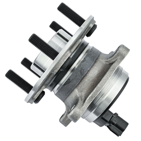 Close-up of Pair Rear Wheel Bearing And Hub Assemblies For Ford Focus 2012 2013 2014 2015 2016 2017 2018 Without Active Park Assist