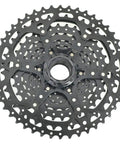 Beefy Wide Ratio 10-Speed MTB Cassette 11-46T Black For Smooth Shifting, 11-13-15-18-21-24-28-34-40-46T Cogs, Durable Steel Build