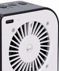 Close-up of Solder Fume Extractor With 3W Glue Curing Light 15000RPM fan showing fan and USB-C port