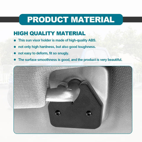 Dodge Ram Sun Visor Repair Kit Heavy Duty Clips Replacement For 2019 2020 2021 2022 2023 1500 Trucks Black 1 Set Quick Install No Drill Durable ABS Build material view