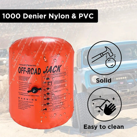 BotaBay 4 Ton Off-Road Air Jack With 8800 Lbs Capacity Inflatable Soft Jack For Truck And Suv Rescue durable 1000 denier nylon and PVC construction.