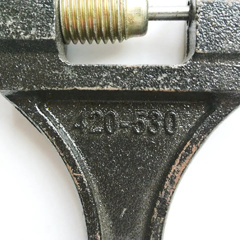 Close-up of Chain Breaker Link Splitter Pin Remover Repair Tool For 415 420 428 520 525 530 Chains with size markings.