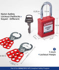 Lockout Tagout Station Kit With LOTO Devices, Includes 6 Keyed Different Safety Lock Sets, 2 Padlock Hasps, 10 Do Not Operate Tags