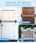 Heavy Duty Door Barricade Brackets Set Of 4 For Home Security Rugged 4mm Carbon Steel Door Bar Holders installed on doors