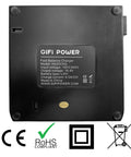 Back view of 2 In 1 Fast Drone Battery Balance Charger For Yuneec H520E And H3 Batteries showing specifications and certifications.
