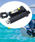 Dead Simple Outboard Engine Power Tilt Trim Assembly Hydraulic Actuator Replacement For Four Stroke Boats plug and play design shown on boat