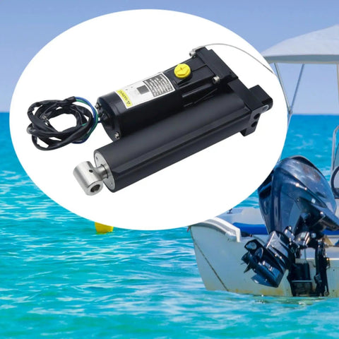 Dead Simple Outboard Engine Power Tilt Trim Assembly Hydraulic Actuator Replacement For Four Stroke Boats plug and play design shown on boat
