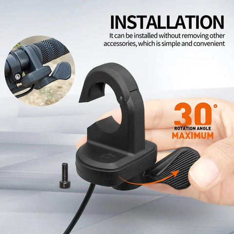 Right Thumb Throttle Speed Controller For Electric Bikes And Scooters Universal 24V 36V 48V 60V 72V Waterproof Plug EZ Install On 22mm Handlebars Without Removing The Bar End Smooth Acceleration With Hall Sensor