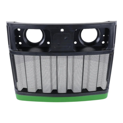Front view of Hood Grille Replacement for John Deere Tractors Beefed Up Heavy Duty RE209912 with metal mesh grille