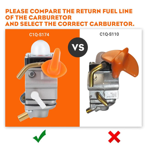 Comparison of FS90R Carburetor Upgrade For Trimmers Fits FS90R FS110R FS90 FS100RX FS110 90R 110R ZAMA C1Q S174 4180 120 0611 Compatible
