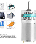 XD-25GA370 DC Gear Motor With Metal Gearbox and application images for robotics and small automation tools.
