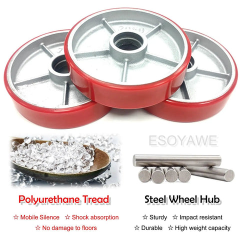 Heavy Duty Polyurethane Replacement Casters With Thick Steel Plates And Included Bolts Roll Smooth As Butter Perfect For Cart Upgrades Furniture Overhauls Or Diy Workshop Benches Built Tough To Move Heavy Gear