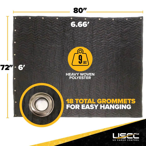 Oversized 80 By 72 Inches Sound Dampening Blanket For Studios And Wall Hanging With Grommets, 18 grommets for easy hanging, 9 lbs