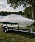 Beefy Heavy Duty Boat Cover For Bass 150 1993 All Weather Trailerable Marine Cover Waterproof And UV Resistant on a trailer