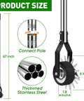 Heavy Duty Rotary Wheel Lawn Edger With Adjustable 23.6 To 67 Inch Length, Stainless Steel Handle And Sharp Serrated Blades, Quick Edging Power For Sidewalks, Roller Trimmer With Gloves Included product dimensions