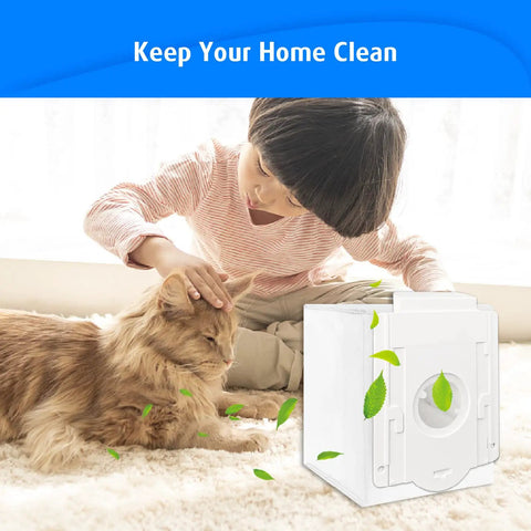 Clean Station Dust Bags For Jet 70 75 90 Series Cordless Vacuums Six Pack Replacement Fits VCA ADB90 Models with child and cat