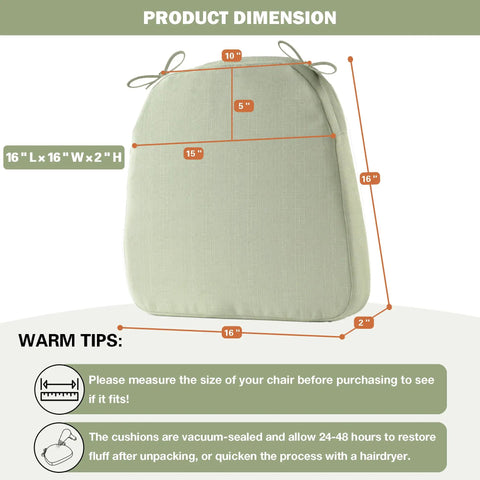 Comfy Cozy Dining Chair Cushions Set Of 4 With Ties For Indoor And Outdoor Use Non Slip Backing Machine Washable Removable Covers